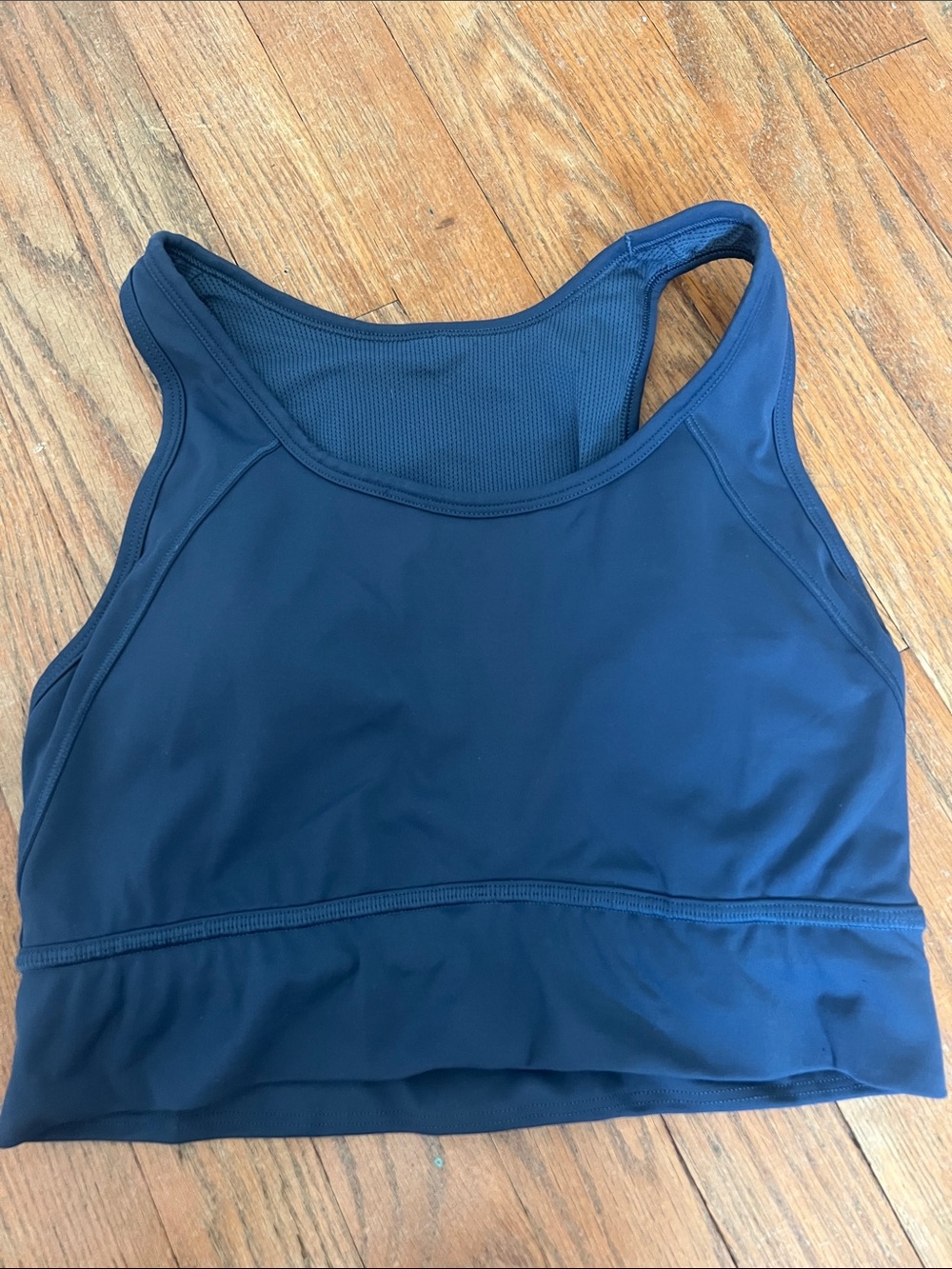 Athleta Navy Blue High-Support Crop Sports Bra sz m